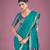 Charming turquoise color silk golden zari woven ceremony saree