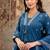 Cotton cambric semi-anarkali printed kurti-pant-dupatta  set