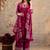 Cotton cambric semi-anarkali printed kurti-pant-dupatta  set