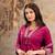 Cotton cambric semi-anarkali printed kurti-pant-dupatta  set