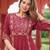 Cotton cambric a-line kurti-pant-dupatta  set