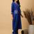 Royal Blue cotton embroidered kurta with palazzo set
