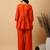 Orange Cotton embroidered kurta with palazzo set