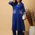 Royal Blue cotton embroidered kurta with palazzo set