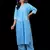 Sky Blue cotton embroidered kurta with palazzo set