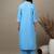 Sky Blue cotton embroidered kurta with palazzo set