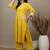 Yewllo cotton embroidered kurta with palazzo set 