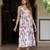 Jaitpuriya women pink and white pure cotton fit & flare dresses
