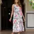 women pink and white pure cotton fit & flare dresses