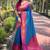 blue weaving jari designer art silk saree with blouse piece