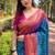 blue weaving jari designer art silk saree with blouse piece