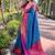 blue weaving jari designer art silk saree with blouse piece