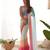 sky blue pedding color embroidery work faux georgette saree with blouse piece
