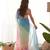 sky blue pedding color embroidery work faux georgette saree with blouse piece