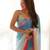 sky blue pedding color embroidery work faux georgette saree with blouse piece