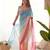 sky blue pedding color embroidery work faux georgette saree with blouse piece