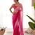 pink pedding color embroidery work faux georgette saree with blouse piece