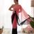 peach pedding color embroidery work faux georgette saree with blouse piece
