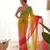 pink pedding color embroidery work faux georgette saree with blouse piece
