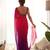 red pedding color embroidery work faux georgette saree with blouse piece