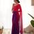 red pedding color embroidery work faux georgette saree with blouse piece