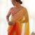 orange pedding color embroidery work faux georgette saree with blouse piece