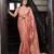 rust heavy thread embroidery cut work art silk saree with blouse piece
