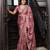 pink heavy thread embroidery cut work art silk saree with blouse piece