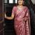 pink heavy thread embroidery cut work art silk saree with blouse piece