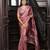 pink heavy thread embroidery cut work art silk saree with blouse piece