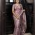 purple heavy thread embroidery cut work art silk saree with blouse piece