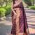 magenta woven Zari Banarasi art silk saree with blouse piece