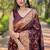 magenta woven Zari Banarasi art silk saree with blouse piece