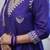 Purple pv chanderi embroidered gown set with bottom & dupatta
