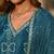 Teal soft chinnon silk kurta pant with dupatta set