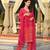 Pink soft chinnon silk kurta pant with dupatta set