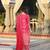Pink soft chinnon silk kurta pant with dupatta set