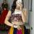 Multicolor Frilled Cotton with Heavy Gamthi Work Lehenga Choli