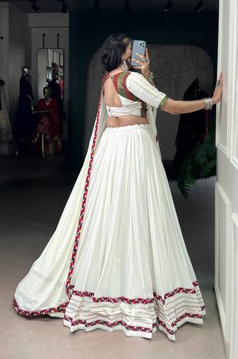 Rayon Multicolor Applique Work Lehenga Choli