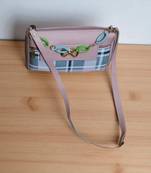 Royal Velvet Embroidered Potli Bag with Pearl Handle