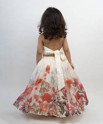 White printed organza co ord set 2