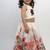 White printed organza co ord set