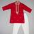 Red embroidered silk kurta pyjama