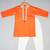 Orange embroidered silk kurta pyjama