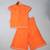 Orange embroidered silk kurta set