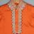 Orange embroidered silk kurta pyjama