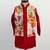 Red floral printed silk kurta pyjama