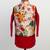 Red floral printed silk kurta pyjama