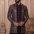 Red georgette embroidered premium designer indo western for men's