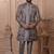 Grey silk embroidered premium designer indo western for men's